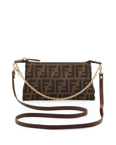 fendi mini zucca chain crossbody bag|Fendi zucca canvas shoulder bag.